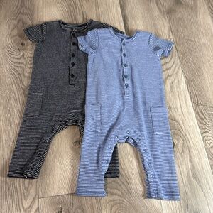 Maison Me Baby Short Sleeve Striped One Piece Rompers Sz‎ 6-12 months